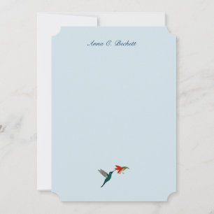 Correspondance Carte de note élégante colibri turquoise