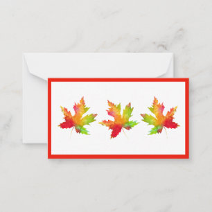 Correspondance Carte de note Feuille d'érable d'automne