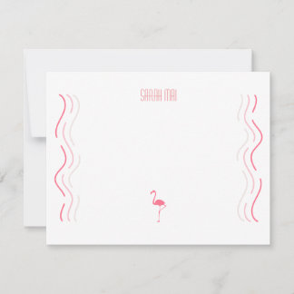 Correspondance Carte de note flamant rose