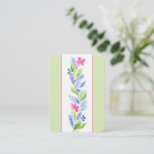 Correspondance Carte de note florale aquarelle peinte à la main v