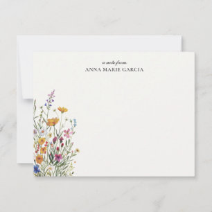 Correspondance Carte de note florale boho élégante personnalisée