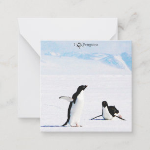 Correspondance Carte de note I Luv (Coeur) Pingouins