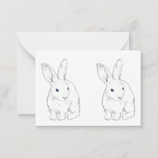 Correspondance Carte de note lapin de Pâques