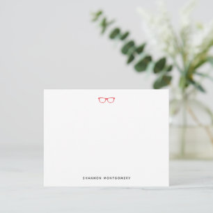 Correspondance Carte de note Lunettes rouges tendance