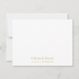 Correspondance Carte de note Mariage blanc minimaliste Monogram G