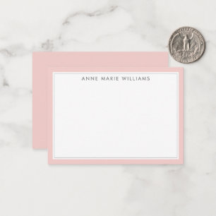 Correspondance Carte de note minimaliste rose blush à deux bordur