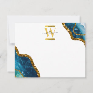 Correspondance Carte de note Monogramme de Parties scintillant de