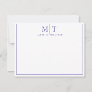 Correspondance Carte de note Monogramme de script minimaliste