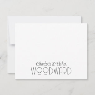 Correspondance Carte de note Monogramme Mariage de nom de couple