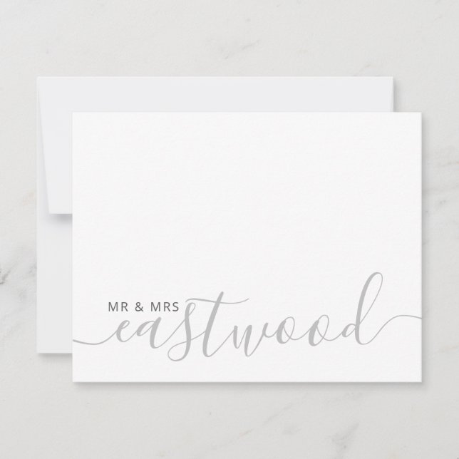 Correspondance Carte de note Monogramme Mariage de nom de couple (Devant)