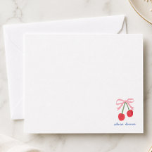 Carte de Note | Nœud Coquette Cerise Illustration 
