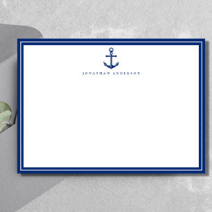 Correspondance Carte de note personnalisée Ancre marine