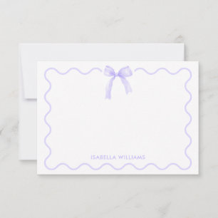 Correspondance Carte de note personnalisée avec un nœud aquarelle
