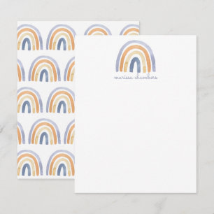 Correspondance Carte de note personnalisée Boho Rainbow Flat