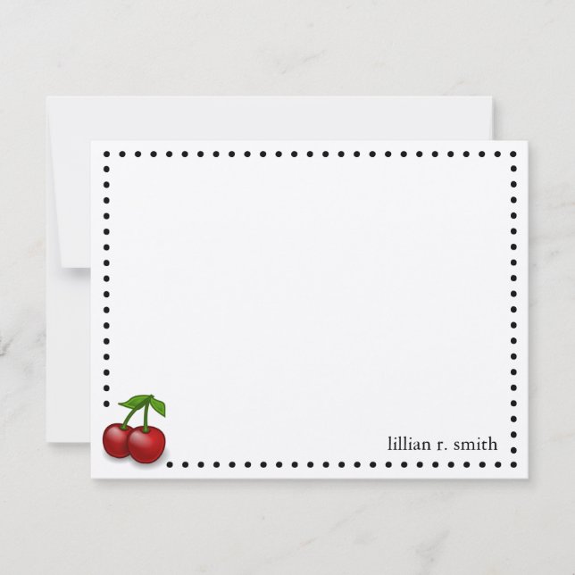 Correspondance Carte de note personnalisée Cerises (Devant)