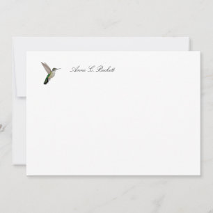 Correspondance Carte de note personnalisée de Colibri d'Anna