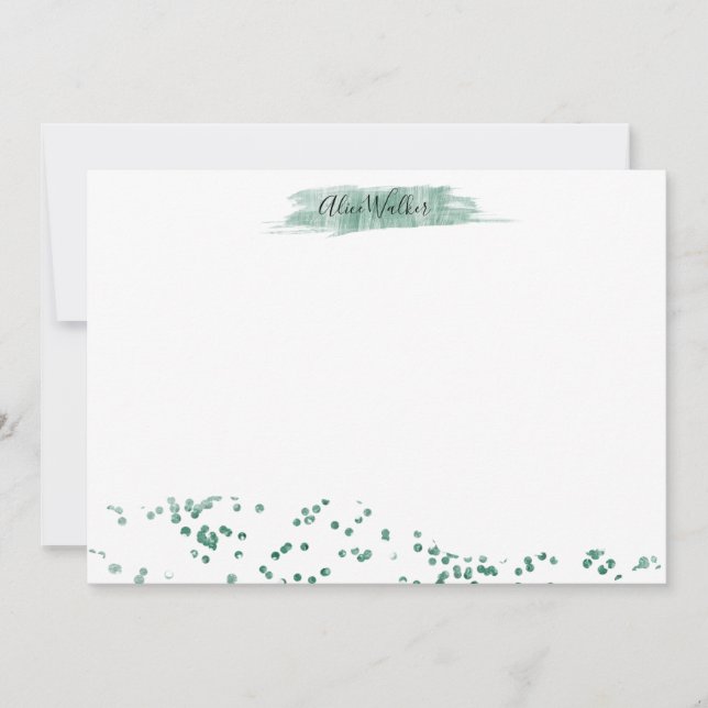 Correspondance Carte de note personnalisée Emerald Parties scinti (Devant)