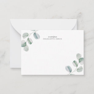 Correspondance Carte de note personnalisée Eucalyptus