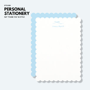 Correspondance Carte de note personnalisée simple bleu moderne av