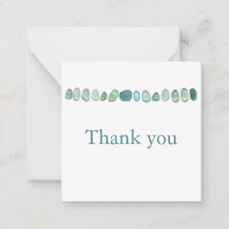 Correspondance Carte de note plat Aqua Sea Glass