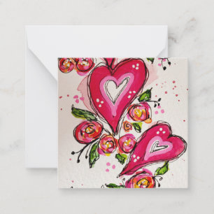 Correspondance Carte de note plat couleur coeur Whimsical
