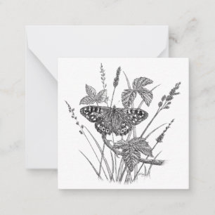 Correspondance Carte de note plat de conception papillon
