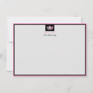 Correspondance Carte de note plat personnalisée Miss America Pink