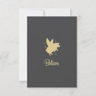 Correspondance Carte de note plate de Flying Pig Believe