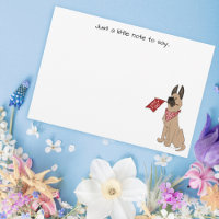 Carte de note plate Love You Cute Dog