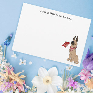 Correspondance Carte de note plate Love You Cute Dog