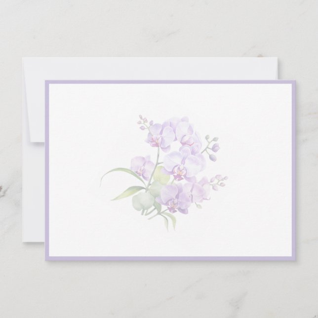 Correspondance Carte de note plate Orchidées (Devant)