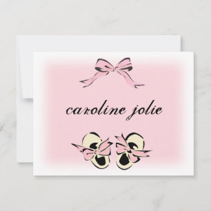 Correspondance Carte de note pour bébé rose doux