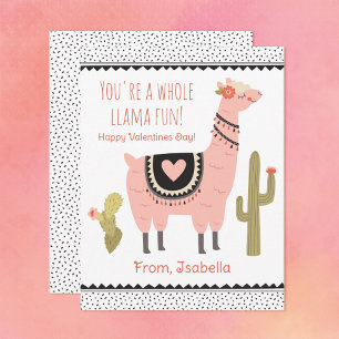 Correspondance Carte de note pour enfants Llama Valentine
