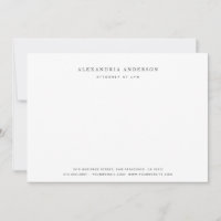 Carte de note professionnelle minimaliste pour avo
