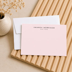 Correspondance Carte de note rose luxe minimaliste