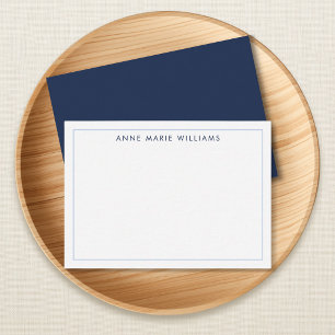 Correspondance Carte de note simple avec bordure bleue