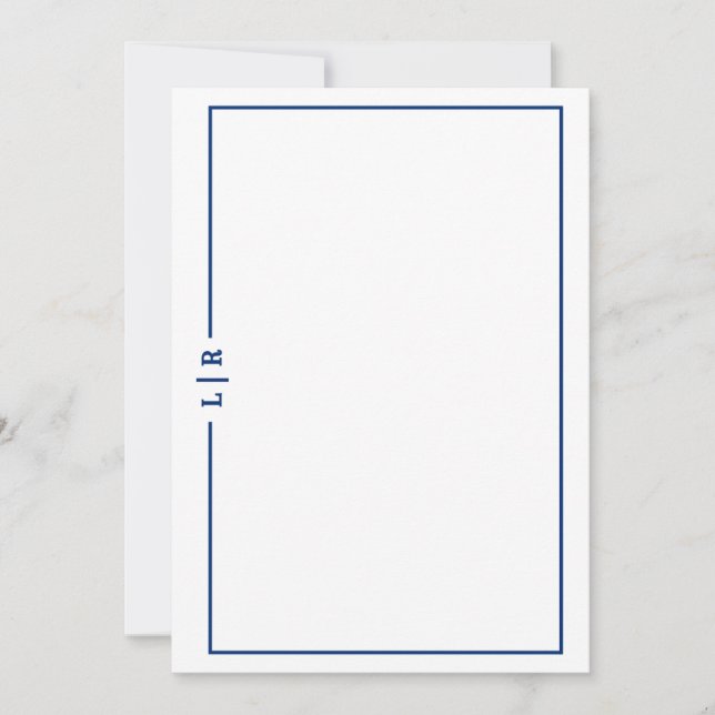 Correspondance Carte de note simple monogramme #1 à plat (Devant)