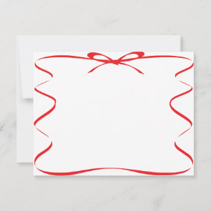 Correspondance Carte de note vierge dessin ruban rouge