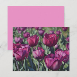 Correspondance Carte de notes artistique avec tulipes violettes d