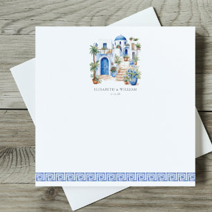 Correspondance Carte de notes personnalisée Mariage Santorini