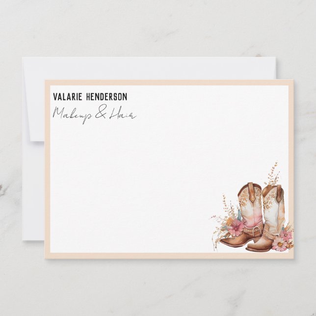 Correspondance Carte de notes professionnelles Boho Boho Watercol (Devant)