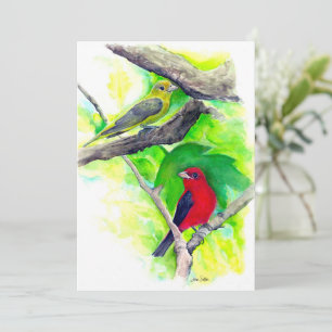 Correspondance Carte de peinture à l'aquarelle pour les oiseaux d