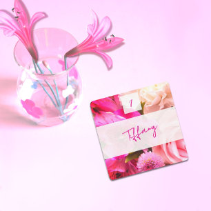 Correspondance Carte de placement Fuchsia Florals