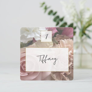 Correspondance Carte de placement Pale Pink Rose