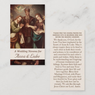 Correspondance Carte de prière de mariage personnalisée catholiqu
