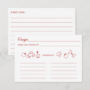 Correspondance Carte de recette gribouillée rouge That's Amore