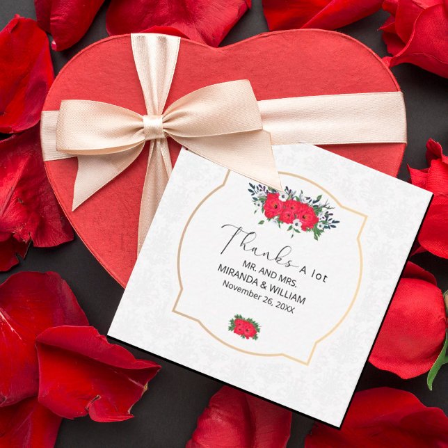 Correspondance Carte de remerciement aux fleurs rouges simples (#valentine #valentin`sday #love #redflowers #redfloral #deepred #motherday #mom #mother #watercolor)