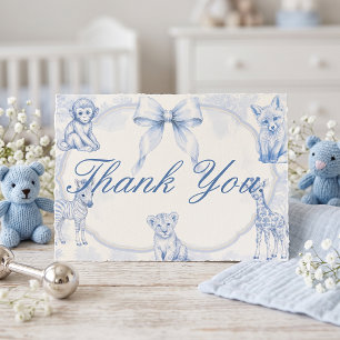 Correspondance Carte de remerciement Baby Blue Toile Safari Baby 