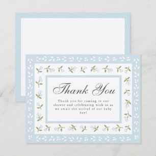 Correspondance Carte de remerciement bébé garçon à bordure floral