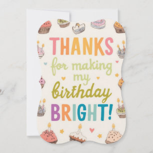 Correspondance Carte de remerciement d'anniversaire joyeuse Cupca